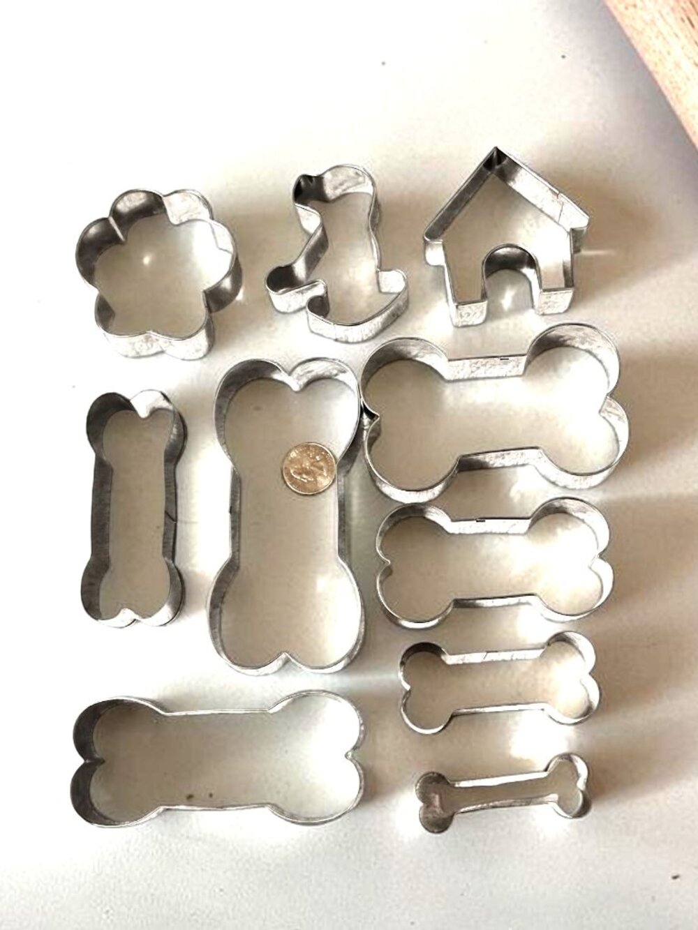 10 Pc Stainless Steel Large Dog House Bones Cookie Treat Cutters